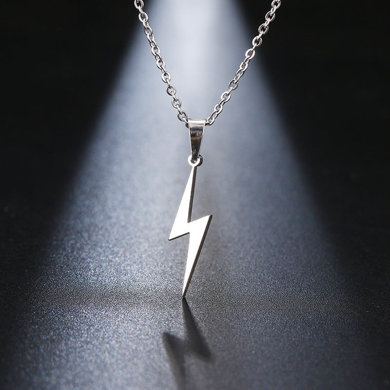 Wholesale Lightning Stainless Steel Pendant Necklace Clavicle Chain